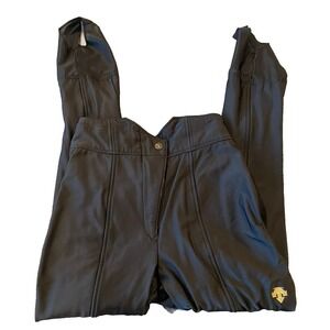 VINTAGE DESCENTE Stirrup Black Stretch High Waist Ski‎ Pant Size US 30